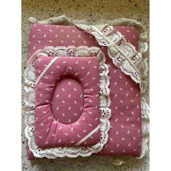 Other - Vintage 80s Pink Floral Lace Photo Album Cottagecore